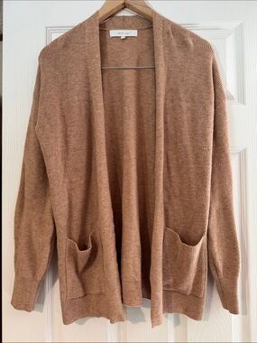 Verve Ami Open-Front Cardigan in Camel Brown